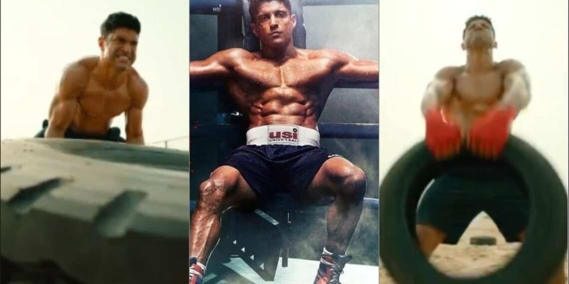 Farhan Akhtar che lancia una gomma enorme nel teaser di Toofan è un allenamento perfetto per