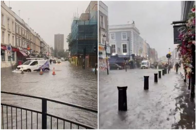 Una violenta tempesta inonda Londra, causando inondazioni improvvise