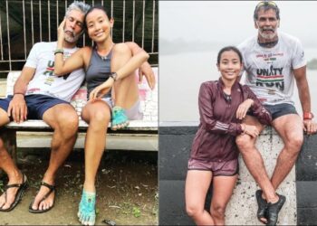 Milind Soman e Ankita Konwar sono tutti sentimentali mentre segnano 160 km della gara di Mumbai