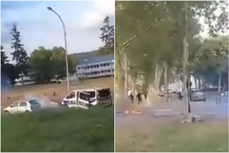 Giovani armati di bombe a gas attaccano la polizia vicino a Parigi