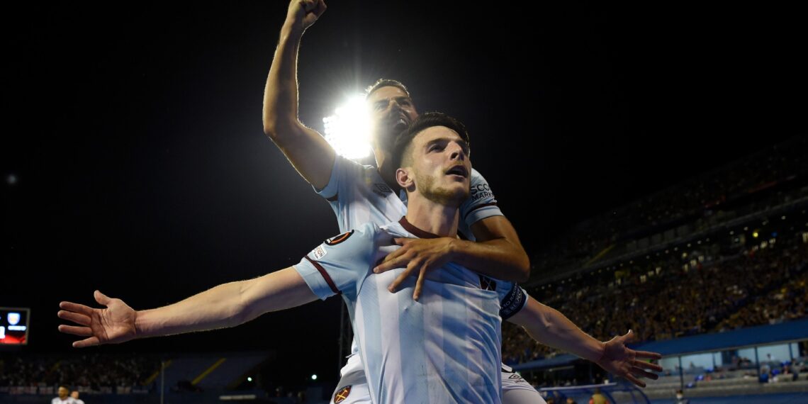 Rice si unisce a Lampard nel libro dei record del West Ham dopo aver segnato nello scontro di Europa League con la Dinamo Zagabria