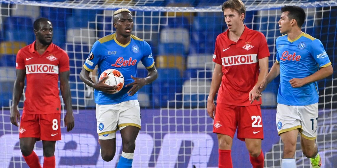 Osimhen ha azzeccato, ma il Napoli è passato allo Spartak Mosca di Victor Moses