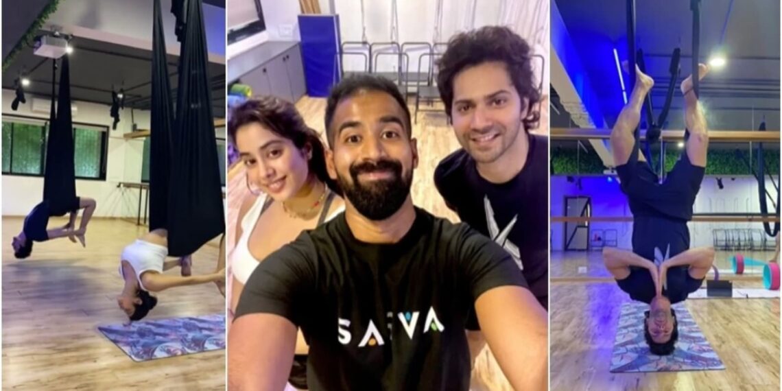 Varun Dhawan fa yoga backbend con Janhvi Kapoor nello studio di Malaika Arora: anche i ragazzi fanno yoga |  Salute