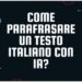 Come parafrasare un testo italiano con IA?
